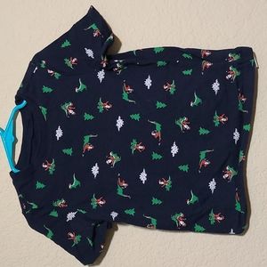 Old Navy Christmas Santa and Dinosaur Tee